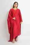 Buy Suman Nathwani Red Chanderi Silk Kurta Set Online | Aza Fashion.