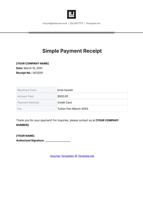Free Payment Receipt Templates, Editable and Printable