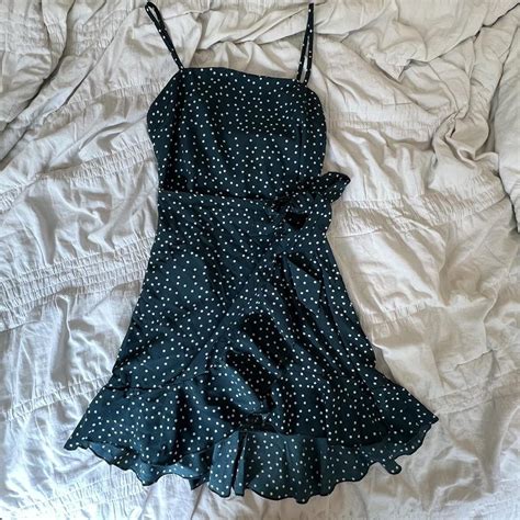 Princess Polly green polka dot dress size six - Depop