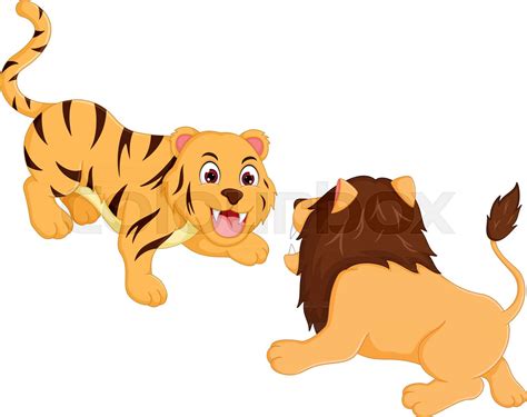 Lion vs Tiger Cartoon 的图像结果