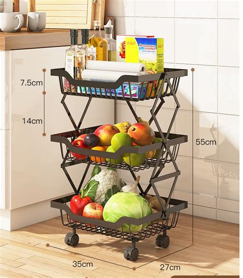 USHA SHRIRAM Collapsible Storage Baskets Three Layer- Black – GB Usha