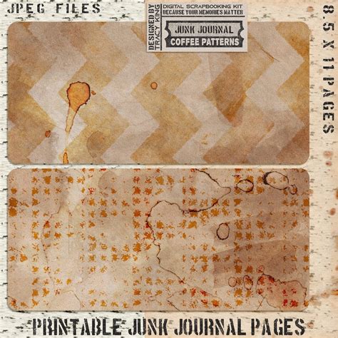 Buy Coffee Dyed Papers Set 4, Journal Papers, Junk Journal ...