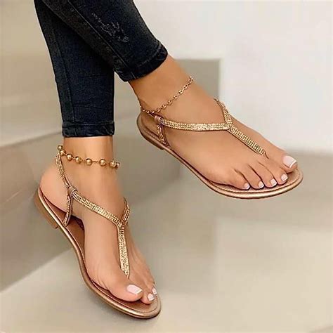 Transer Rock Crown Rhinestone Flat Sandals for Women - India | Ubuy