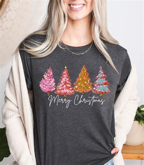 Ladies Merry Christmas Shirt Women Christmas Shirt Cute - Etsy