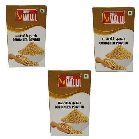 Shree Valli Coriender Powder Pack of 3 (Each 100g) : Amazon.in: Grocery ...