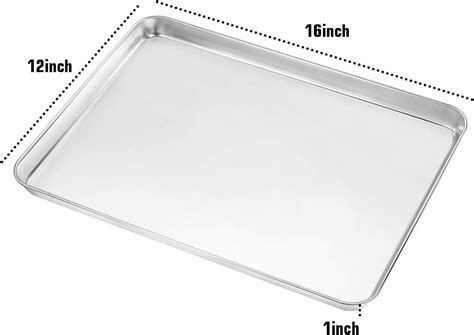 Buy Yododo Baking Sheet Set of 2, Stainless Steel Cookie Sheet Baking ...