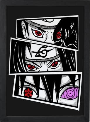 naruto poster with frame sharingan wall poster (Size_13x9.8 inch) Paper ...