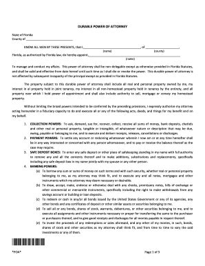 FL Durable Power of Attorney 2010-2026 - Complete Legal Document Online