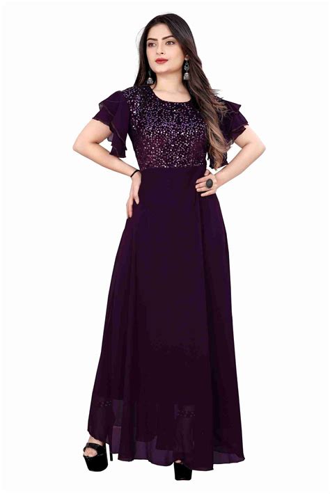 WAZIX Clothing Women Maxi Purple Full Length Dress - Buy WAZIX Clothing ...