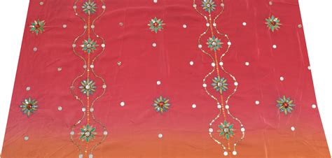 Sushila Vintage Crepe Sari Remnant Scrap Multi Purpose Hand Beaded Cra
