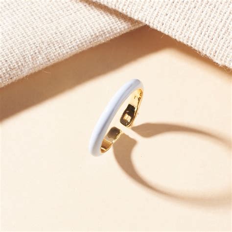 Maribel Blue Enamel Crystal Gold Ring | Salty – Salty Accessories