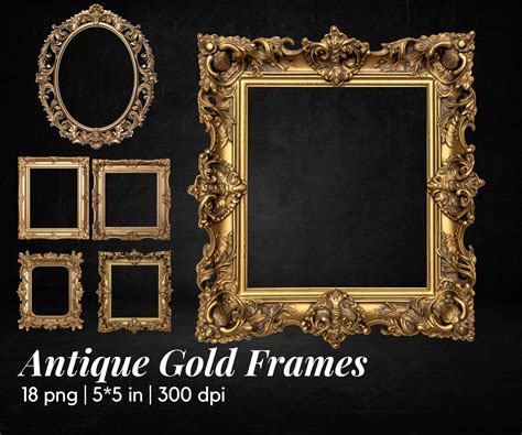 Antique Gold Frames Digital Downloads Junk Journal - Etsy