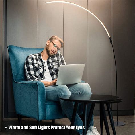 Buy Tangkula LED Arc Floor Lamp, Curved Contemporary Minimalist ...