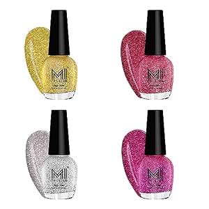Buy MI Fashion Platinum Collection 12 ml each Set of 4 Glitter High ...