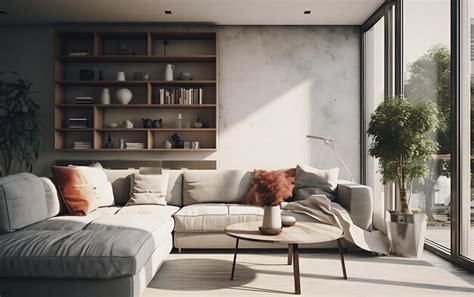 Interior of the living room in plain monochrome color simple one color ...