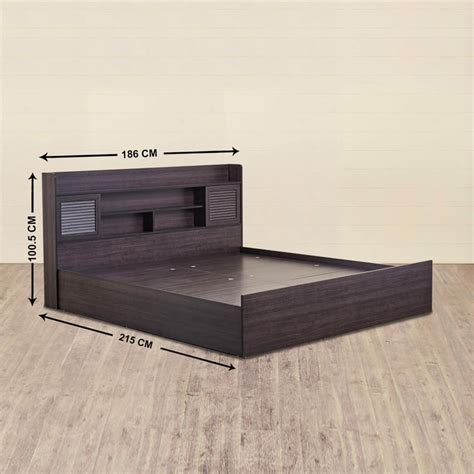 Buy Helios Arvis Monaco King Bed with Box Storage - Brown from Helios ...