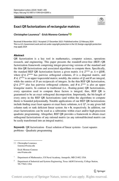 Image result for QR Algorithm for 2X2 Matrices PDF