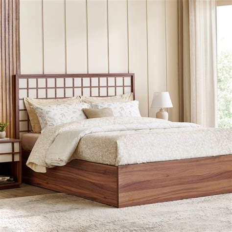 Buy Shoji Koushi King Bed with Box Storage - Brown from Home Centre at ...