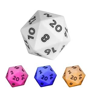 KSNDie 80mm Large D20 Foam Dice, 20 Sided Polyhedral Dice with ...