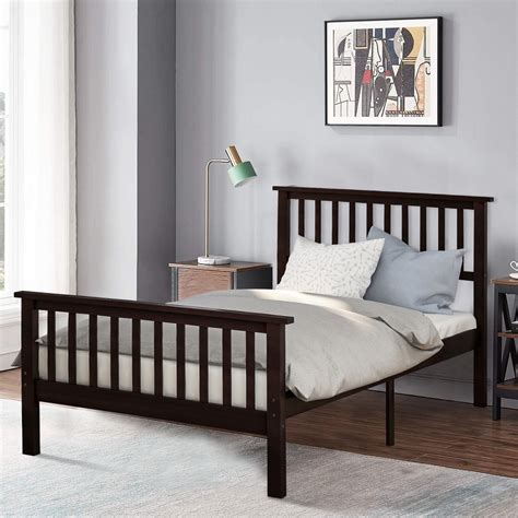 Buy uhomepro Twin Bed Frame No Box Spring Needed, Wood Platform Bed ...