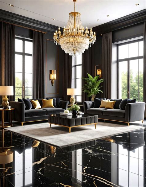 24 Black Floor Living Room Ideas for Grounded Drama - Too Much Time