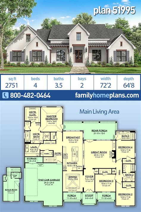 Plan 51995 | Traditional Style Home Plan With Interior Photos