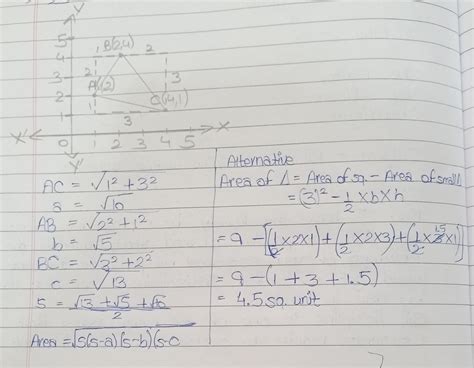 Find the area of the figure formed by joining by vertices- A(1,2) ,B(2 ...
