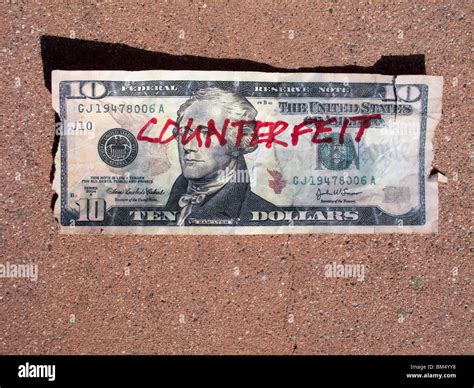 A clearly marked counterfeit ten-dollar bill Stock Photo, Royalty Free ...
