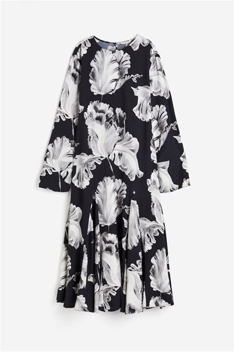 Patterned viscose dress - Black/Patterned - Ladies | H&M IN