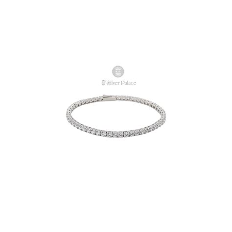 925 Sterling Silver White Stone Bracelet For Womens Puya Collection ...
