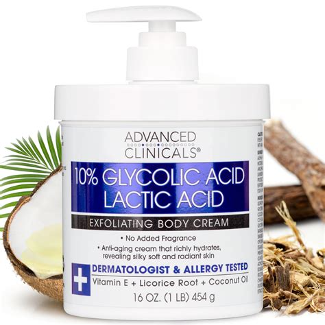 10% Glycolic Acid + Lactic Acid Exfoliating Body Cream - Advanced Clinicals