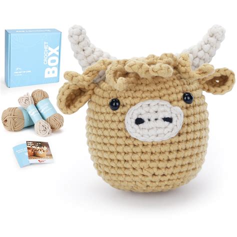 Cudroza Crochet Kit For Beginners Highland Cow Starter Crochet Kits ...