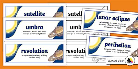 Sixth Grade Universe Word Wall Cards