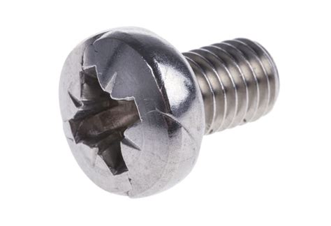 RS PRO | RS PRO Pozi M6 Pan A4 316 Stainless Steel Machine Screws DIN ...