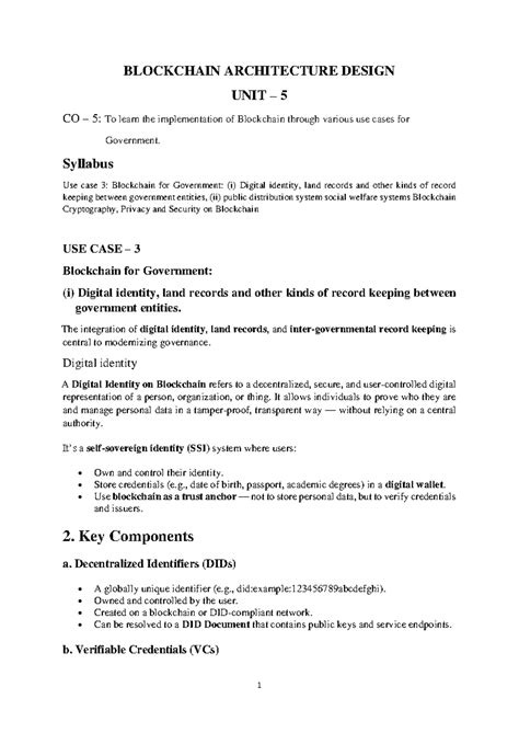 Unit 5: Blockchain for Government Use Cases - Digital Identity & PDS ...