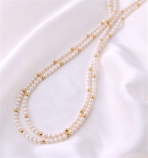 Mikimoto Pearl Gold Bead Necklace NL064 – Brilliant Jewelry