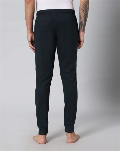 NAVY SOLID KNITTED BASIC JOGGERS – Allocate India