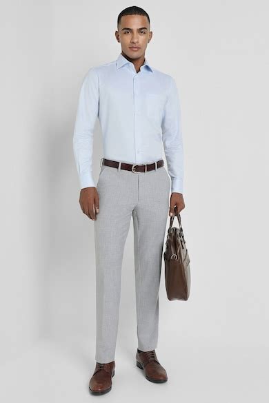 Buy Men Grey Slim Fit Check Formal Trousers Online - 39681940 | Allen Solly