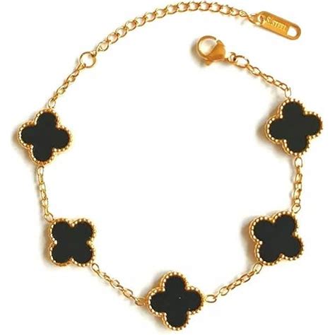 Shining Diva Fashion Latest Stylish Crystal Clover Rose Gold Bracelet ...