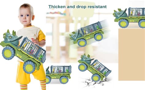 SNAPTRON Dinosaur Truck Toys for Kids 3-5, Tyrannosaurus Transport ...