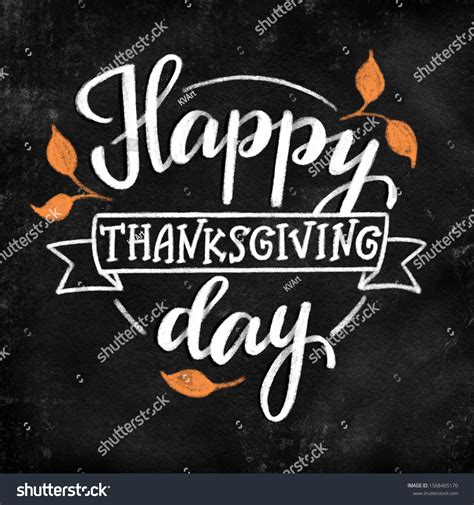 Happy Thanksgiving Day Sign Chalkboard Lettering Stock Photo 1568465170 ...
