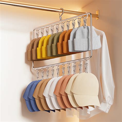 YangJinLian Hat Organizer, Stainless Steel Hat Hangers for Closet, Hat ...