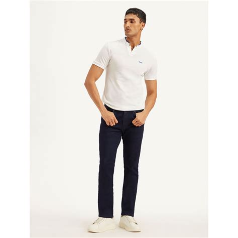 Buy Levi's Navy Blue Solid Slim Fit Jeans Online
