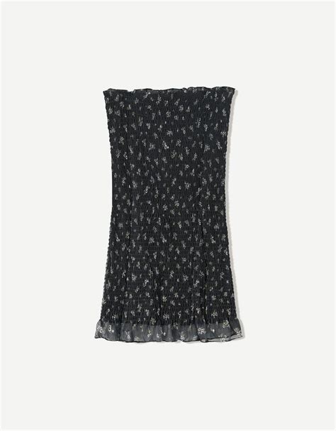 Bandeau print mini dress - Women | Bershka