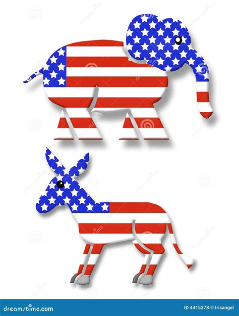 Political Party symbols 3D editorial stock photo. Illustration of donkey - 4415378