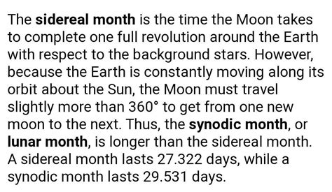 what is your age according to synodic month and sideral month? - Brainly.in