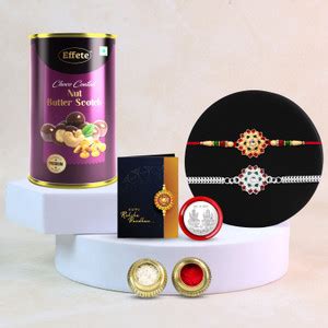 DeoDap Designer Rakhi Combo Gift Set for Brother |Butterscotch 96Gm ...
