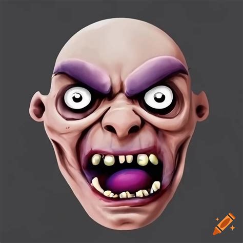 Scary cartoon face on Craiyon