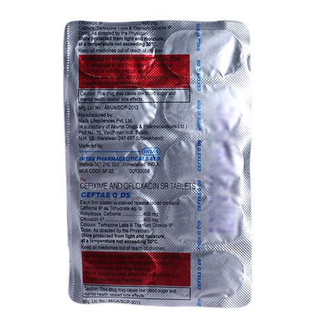 Ceftas O DS Tablet | Uses, Side Effects, Price | Apollo Pharmacy