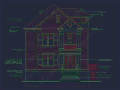 Victorian house plan with 2,850 heated sq. ft., 2 stories, 4 bedrooms